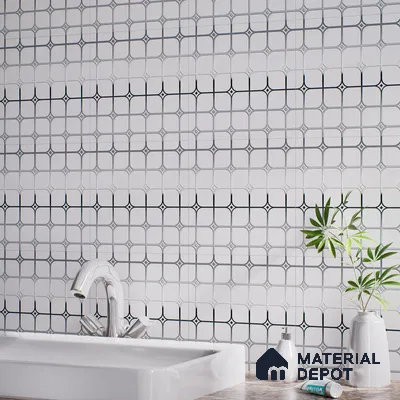 Highlighter Tiles  Tile TL 07253 B Plana 8019 GLM (Silver) 1 ft x 1 ft Ceramic Matte Finish - 9 mm  | 2 mm Spacer is Mandatory (Sample)